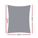 Sun Shade Sail Cloth Shadecloth Outdoor Canopy Rectangle 280gsm 5x6m