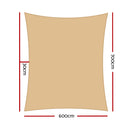 6x7m280gsm Shade Sail Sun Shadecloth Canopy Square