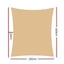 Shade Sail Cloth Shadecloth Rectangle Heavy Duty Sand Sun Canopy 3x4m