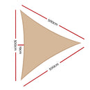 5x5x5m Shade Sail Cloth Shadecloth Triangle Heavy Duty Sand Sun Canopy