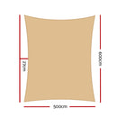 Shade Sail Cloth Rectangle Shadesail Heavy Duty Sand Sun Canopy 5x6m