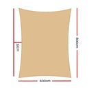 Shade Sail Cloth Rectangle Shadesail Heavy Duty Sand Sun Canopy 6x8m
