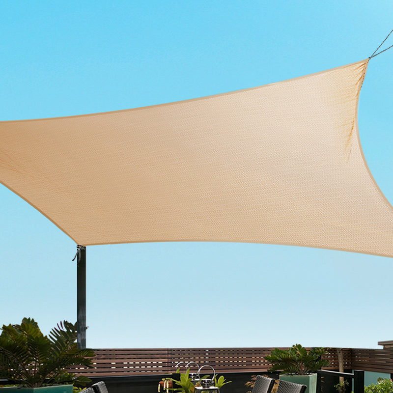 2 x 4m Waterproof Rectangle Shade Sail Cloth - Sand Beige