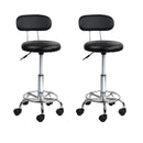 set of 2 Salon Stool Swivel Chair Backrest Barber Hairdressing Hydraulic Height