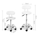 PU Leather Swivel Salon Stool - White