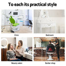 PU Leather Swivel Saddle Salon Chair - White