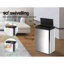 50L Stainless Steel Sensor Bin Rubbish Trash Bins Motion Automatic AC Adaptor
