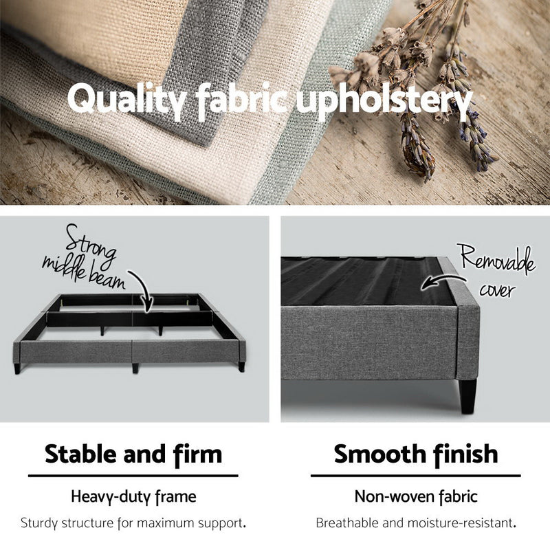Double Size Bed Base Frame - Grey
