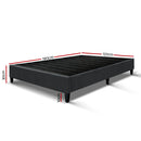 Bed Base Double Size Frame Fabric Charcoal