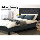 Bed Base Double Size Frame Fabric Charcoal