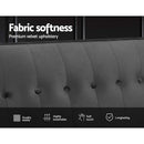 Sofa Bed Lounge 3 Seater Futon Couch Recline Chair Wood 195cm Velvet Grey