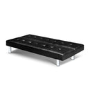 3 Seater PU Leather Reclining Lounge Chair - Black