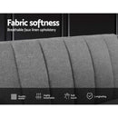 Sofa Bed Lounge 3 Seater Futon Couch Recline Chair Wooden 207cm Fabric Grey