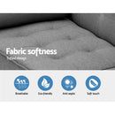 1950mm 3 Seater Sofa Bed Recliner Lounge Chair Tufted Plush Fabric Grey