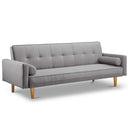 3 Seater Fabric Lounge Chair - Grey