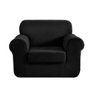 2-piece Sofa Cover Elastic Stretch Couch Covers Protector 1 Steater Black