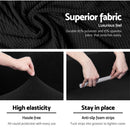2-piece Sofa Cover Elastic Stretch Couch Covers Protector 1 Steater Black