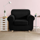 2-piece Sofa Cover Elastic Stretch Couch Covers Protector 1 Steater Black