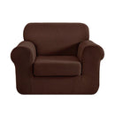 2-piece Sofa Cover Elastic Stretch Couch Covers Protector 1 Steater Coffee