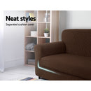 2-piece Sofa Cover Elastic Stretch Couch Covers Protector 1 Steater Coffee