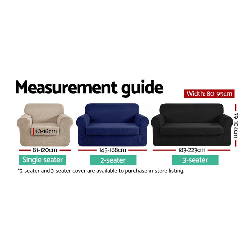 2-piece Sofa Cover Elastic Stretch Couch Covers Protector 1 Steater Coffee
