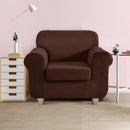 2-piece Sofa Cover Elastic Stretch Couch Covers Protector 1 Steater Coffee