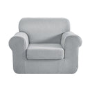 2-piece Sofa Cover Elastic Stretch Couch Covers Protector 1 Steater Grey