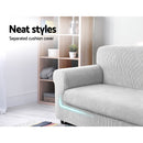 2-piece Sofa Cover Elastic Stretch Couch Covers Protector 1 Steater Grey