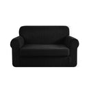 2-piece Sofa Cover Elastic Stretch Couch Covers Protector 2 Steater Black