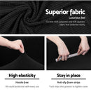 2-piece Sofa Cover Elastic Stretch Couch Covers Protector 2 Steater Black