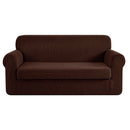 2-piece Sofa Cover Elastic Stretch Couch Covers Protector 3 Steater Coffee