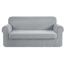 2-piece Sofa Cover Elastic Stretch Couch Covers Protector 3 Steater Grey