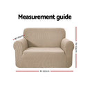 High Stretch Sofa Cover Couch Protector Slipcovers 1 Seater Sand
