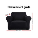 Sofa Cover Elastic Stretchable Couch Covers Black 1 Seater