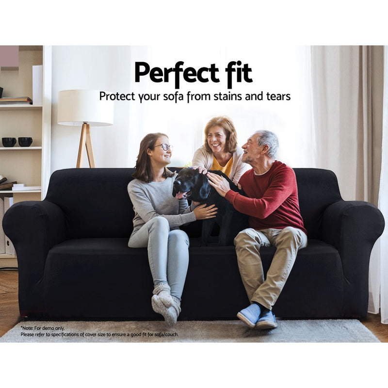 Sofa Cover Elastic Stretchable Couch Covers Black 1 Seater