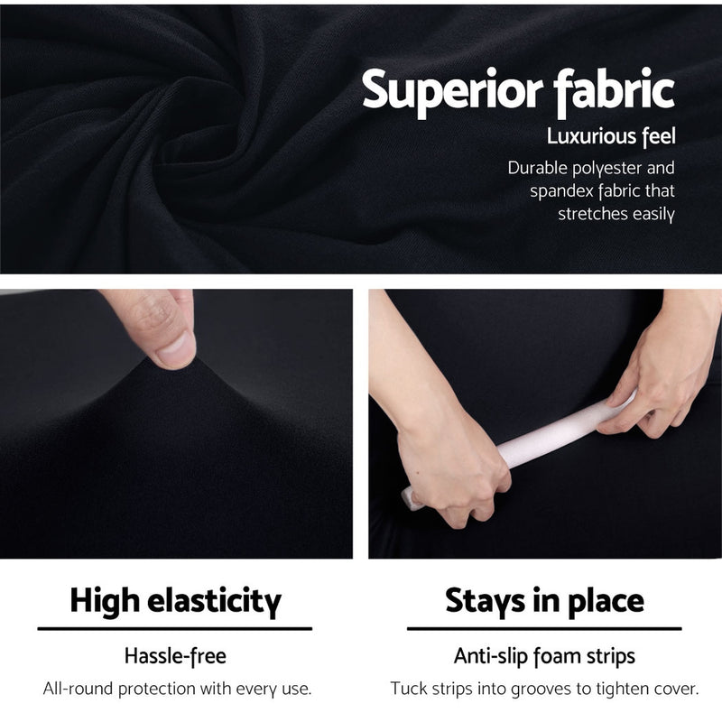 Sofa Cover Elastic Stretchable Couch Covers Black 1 Seater
