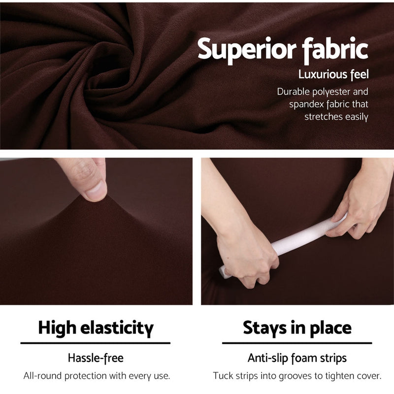 Sofa Cover Elastic Stretchable Couch Covers Coffee 1 Seater