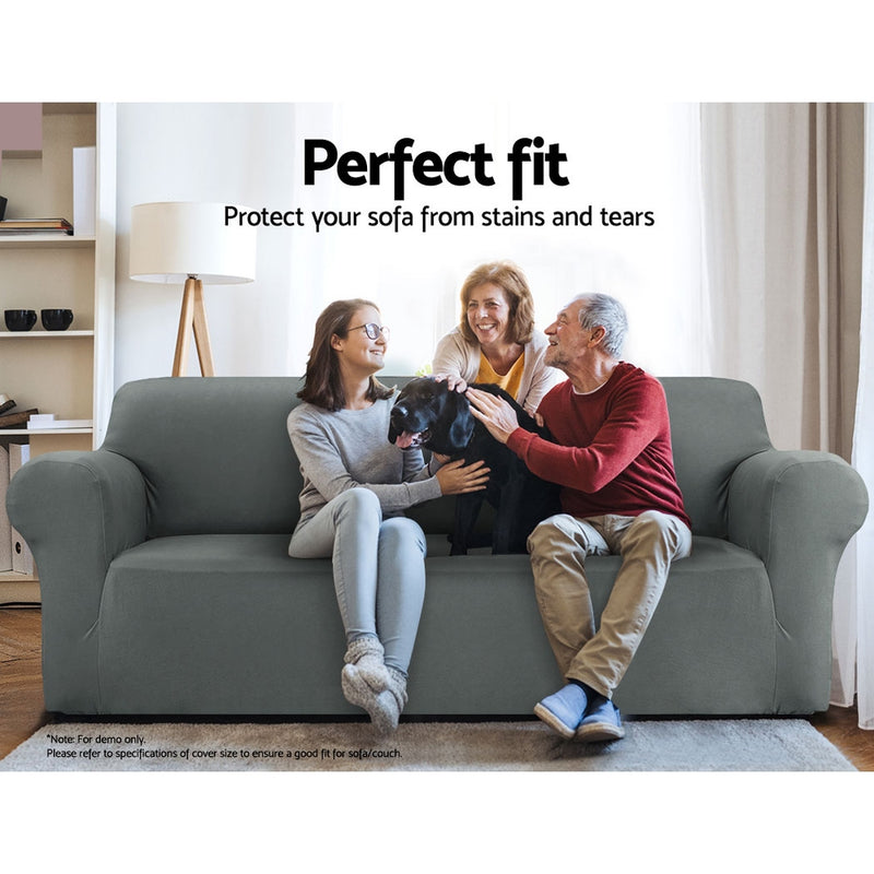 Sofa Cover Elastic Stretchable Couch Covers Grey 1 Seater