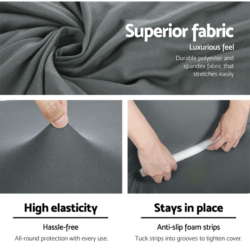 Sofa Cover Elastic Stretchable Couch Covers Grey 1 Seater