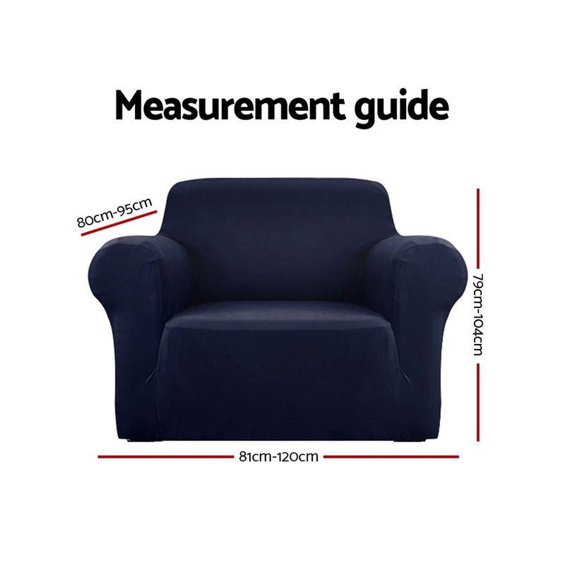 Sofa Cover Elastic Stretchable Couch Covers Navy 1 Seater