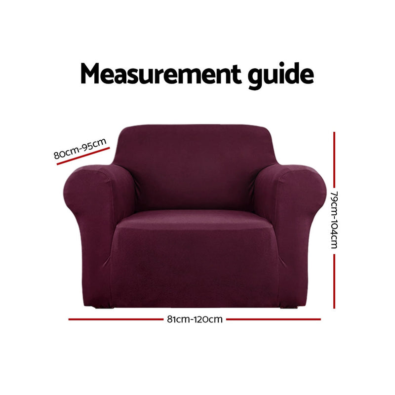 Sofa Cover Elastic Stretchable Couch Covers Burgundy 1 Seater