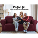 Sofa Cover Elastic Stretchable Couch Covers Burgundy 1 Seater