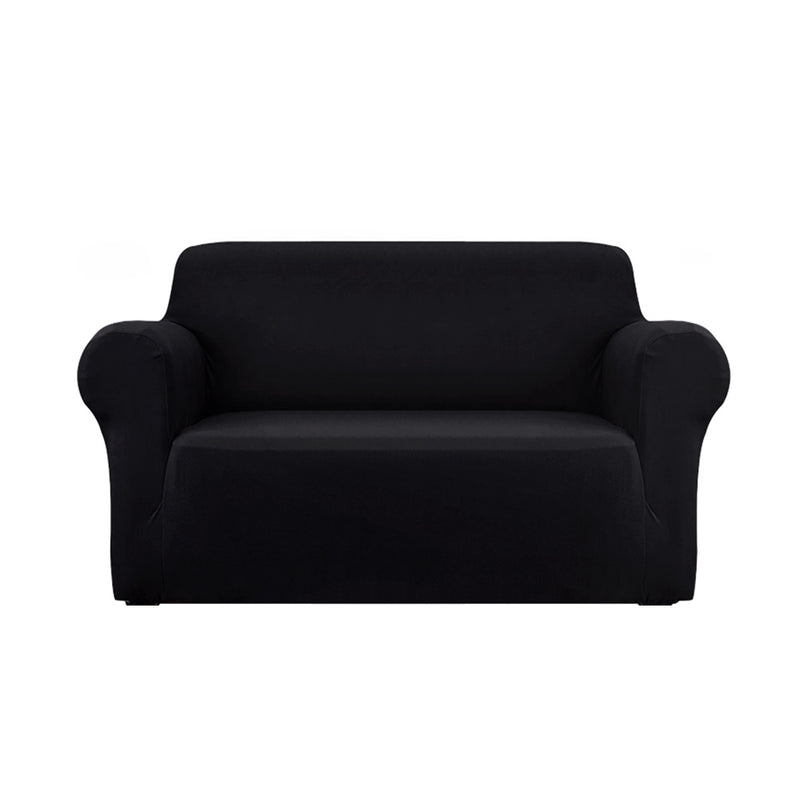 Sofa Cover Elastic Stretchable Couch Covers Black 2 Seater