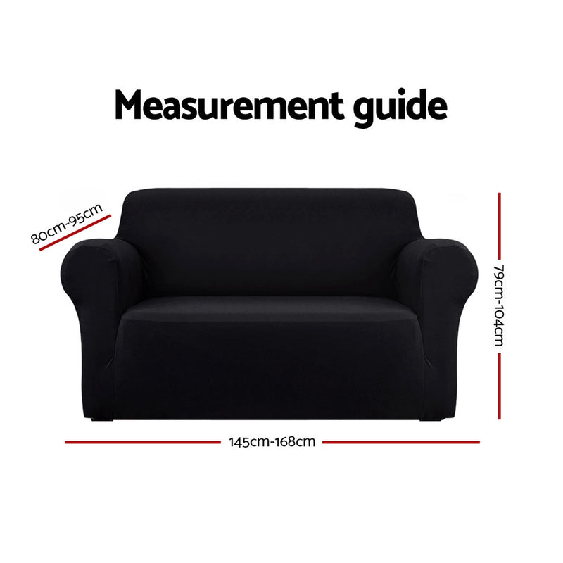 Sofa Cover Elastic Stretchable Couch Covers Black 2 Seater