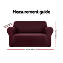 Sofa Cover Elastic Stretchable Couch Covers Burgundy 2 Seater