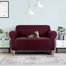 Sofa Cover Elastic Stretchable Couch Covers Burgundy 2 Seater
