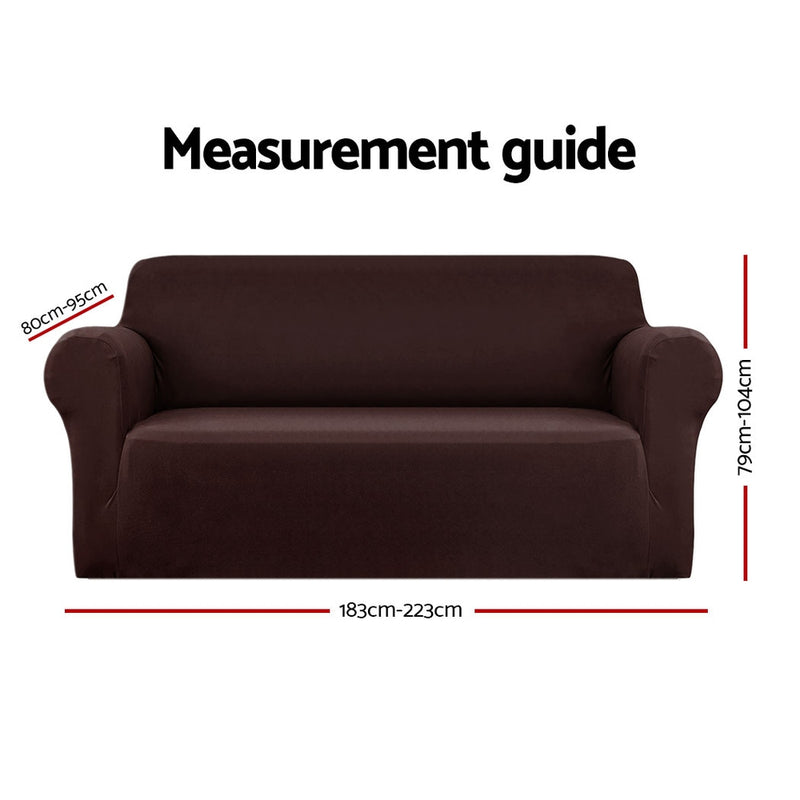 Sofa Cover Elastic Stretchable Couch Covers Coffee 3 Seater