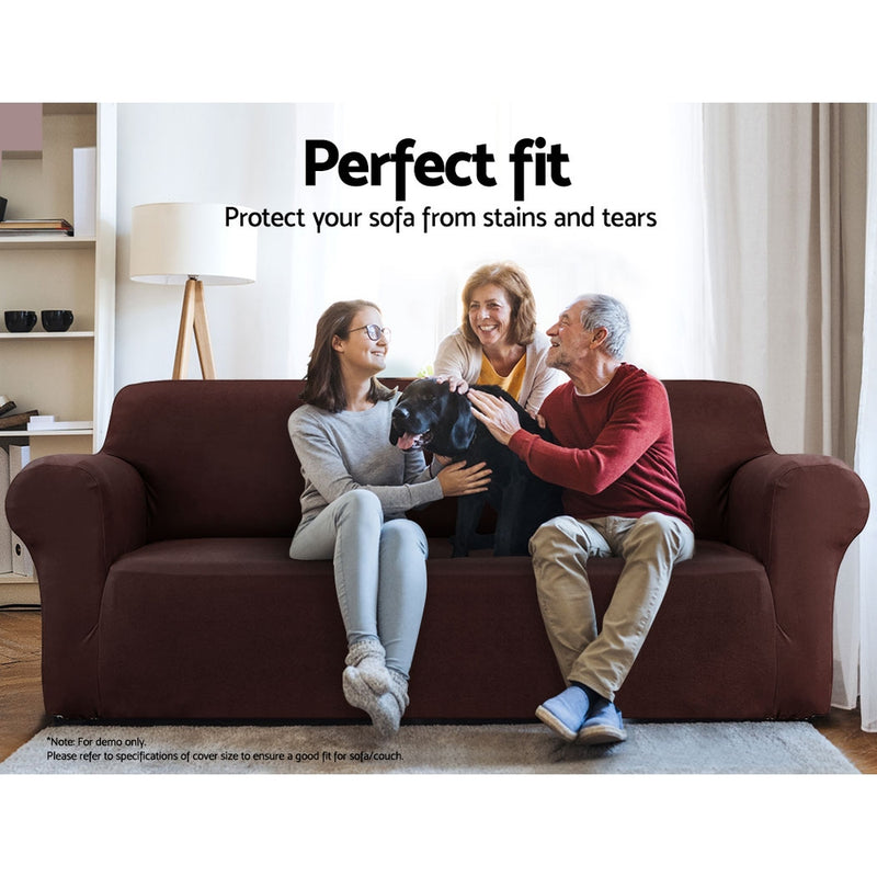 Sofa Cover Elastic Stretchable Couch Covers Coffee 3 Seater