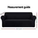 Sofa Cover Elastic Stretchable Couch Covers Black 4 Seater