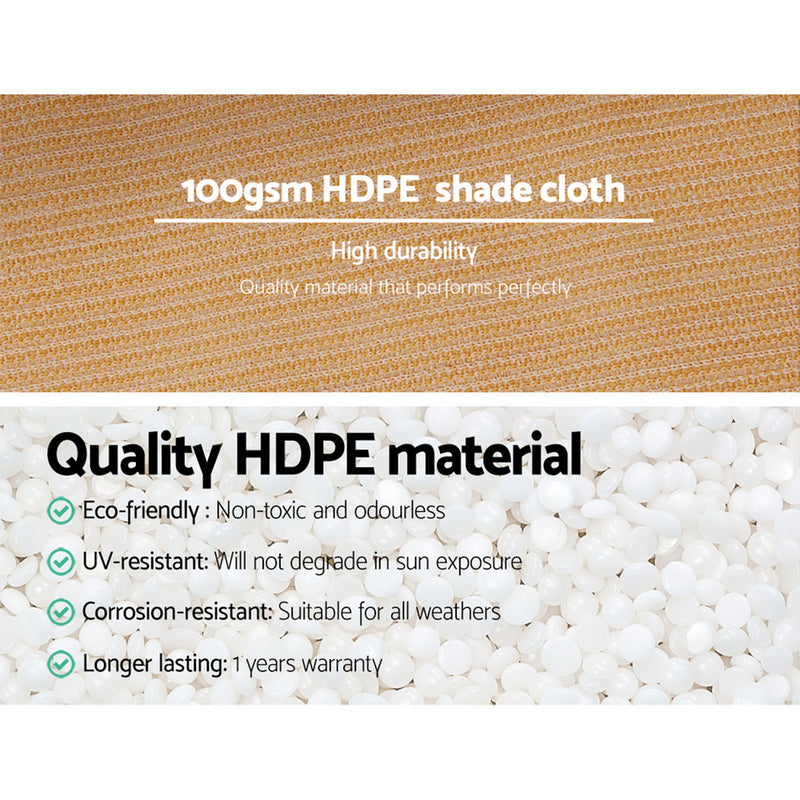 1.83 x 10m Shade Sail Cloth - Beige